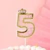 Decoración para Pastel de Cumpleaños Lentejuelas de Colores en Capas Números Toppers Arcoíris Número de Cumpleaños Inserts para Pastel de Primer Cumpleaños Multicolor