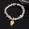 Pulsera de Moda Transfronteriza Europea y Americana para Mujer Nueva Retro Irregular Cadena de Cuentas CCB Colgante de Corazón Joyería Regalo de Vacaciones