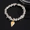 Pulsera de Moda Transfronteriza Europea y Americana para Mujer, Nueva, Retro, Cadena de Cuentas Irregulares CCB, Colgante en Forma de Corazón, Joyería, Regalo de Vacaciones
