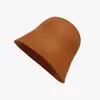 Sombrero de Pescador de Lana para Mujer, Sombrero de Cubo Estilo Japonés, Sombrero de Cubo Versátil de Color Sólido para Moda al Aire Libre de Otoño e Invierno