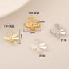 Pinza para el Cabello con Flor de Color de Alta Retención en Chapado de Oro de 18 Quilates, Adorno para la Cabeza, Pendientes, Accesorios para Joyería DIY, Flores Caras de Cinco Pétalos
