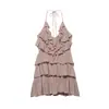 Atacado de Moda Feminina Transfronteiriça Verão 2026 Nova Moda Vestido Camadas com Detalhes Decote Halter Transparente
