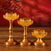 Portavelas de Loto de Colores Lámpara Frontal de Buda Estante para el Hogar Lámpara Larga Brillante Portavelas de Mantequilla Adornos Creativos