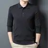Nuevo suéter de punto para hombre con cuello camisero, estilo europeo y americano, cuello semiabierto con botones, suéter casual de lana para hombre
