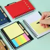 Caderno de espiral com cinco furos transfronteiriço para estudantes, logo personalizável, notas adesivas coloridas, caderno post-it, vem com uma caneta