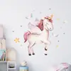 Br63867 Estilo Menina Desenho Animado Conto de Fadas Unicórnio Ins Autoadesivos Adesivos de Parede Quarto Jardim de Infância Decoração Adesivos