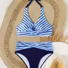 Bikini de Encaje con Cordones Transfronterizo para Playa, Estilo Europeo y Americano, Conjunto de Tres Piezas Más Vendido en Amazon, Cuello Halter, Bikini Sexy para Vacaciones, Modelo Nuevo