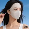 Máscara de Proteção Solar de Seda de Gelo Fina e Respirável de Verão 2026 para Mulheres, Máscara Facial Protetora UV Facekini