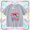 Kpop Demon Hunters Sajia Boys Grupo Femenino Demon Hunter Camiseta Casual de Manga Corta Hombros Descubiertos para Niños y Niñas Moderna