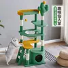 Estrutura de Escalada para Gatos de Madeira Estilo Floresta de Natal Estrutura de Escalada para Gatos de Veludo com Brinquedos Selecionados Cuidadosamente de Fábrica Transfronteiriça