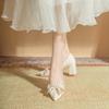 Novos Scarpins de Bico Fino, Sapatos de Salto Único, Sapatos Femininos, Saltos Agulha, Laço Elegante com Strass, Sapatos Femininos Versáteis Estilo Coreano