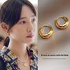 Brincos Estilo Bai Baihe para Mulheres 2025 Novos Tendência High-End Brincos Elegantes Brincos Circulares Retrô