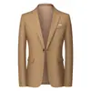 Comercio Electrónico Transfronterizo AliExpress Nuevo Estilo Traje de Hombre Ropa de Abrigo Talla Europea Solapa Simple Un Botón Traje Casual Individual para Hombre