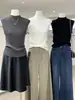 Chal de punto sin mangas de alta gama, nicho, exquisito, con textura de cuerda retorcida, top suave, amigable con la piel, elástico para mujer