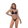 Roupas de malha sexy transfronteiriças, novas roupas de malha sexy oca, macacão de malha grande, tentação, terno apaixonado, uniforme para mulheres