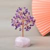 Árbol de la fortuna con alambre de cobre, grava y base de cristal en polvo natural, para decoración del hogar, venta al por mayor