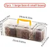 Caja de Almacenamiento de Plástico para Especias con Asa Organizador para Gabinete de Cocina Contenedor Hermético de Grado Alimenticio para Condimentos para Uso en el Hogar