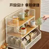 Estante de Almacenamiento de Escritorio, Aparador para Sala de Estar, Organizador de Bolsitas de Té y Tazas, Estante de Almacenamiento de Condimentos y Snacks para Encimera de Cocina del Hogar