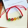 Nuevo Pulsera del Dios de la Riqueza de Cinco Direcciones, Pulsera Tejida a Mano de Hilo Rojo de Cinco Elementos, Pulsera del Año del Zodiaco, Joyería Unisex