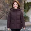 Chaqueta de Plumón de Ganso Blanco para Madre, Corta, Engrosada, Marca de Alta Gama para Mujeres de Mediana Edad y Mayores, Abrigo Elegante para Protección contra el Frío de Invierno, Tallas Grandes