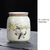 Tetera Beige Ruyao Creativa Linda Lindo Gato Cerámica Pequeña Almacén de Té Mini Portátil Almacenamiento de Té en Polvo Olla Sellada