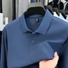 Camisa polo hexagonal de piqué de algodón 100% mercerizado de manga larga para hombre, camiseta básica de otoño e invierno, camiseta de cuello con botones de algodón puro