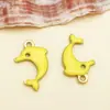 Colgante de delfín de esmalte de doble cara de acero inoxidable para pendientes, pulseras, llaveros y joyería hechos a mano para DIY