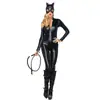 Mono de Halloween para mujer talla grande con bolsillo Gatúbela Uniforme de Chica Gato Europeo y Americano Mono para Discoteca Disfraz de Escenario