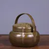 Estufa de Mano de Cobre Puro con Diseño Hueco, Quemador de Incienso Casero Estilo Antiguo para Madera de Águila y Sándalo, Mesa de Té, Escritorio, Oficina Inspirados en Zen
