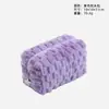 Bolsa de maquillaje a cuadros de coral polar para invierno, gran capacidad, tacto de alta gama, bolsa de almacenamiento de cosméticos de mano, en stock para venta especial