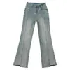 Jeans de Cintura Alta Micro-Lar Feminino Outono e Inverno 2024 Novo Estilo Design Emagrecedor Senso de Design Nicho Calças Flare
