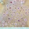 Adesivos de Unha com Flores Secas Simuladas, Populares no Xiaohongshu, Pétalas Florais de Primavera, Decalques de Unha em Relevo Florais Estilo Japonês