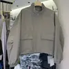 Chamarra tipo béisbol con cuello alto estilo workwear para mujer, primavera/otoño 2026, corte holgado, con cierre, chamarra casual para personas petite