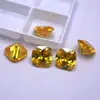 Piedras Sueltas Artificiales al por Mayor en Forma de Cuadrado Gordo, Circonia Dorada, Gemas Doradas en Forma de Cojín para Anillos, Accesorios DIY