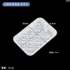 Molde de silicone para pingente de gota de cristal com padrão tridimensional DIY, trevo de quatro folhas, etiqueta oval hexagonal