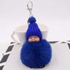 Lindo colgante de bola de pelo de muñeca dormida, lindo llavero de peluche, colgante de bolso de mujer, colgante de coche de piel