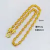 Collar de Cobre Chapado en Oro con Cuentas de Olivo y Cuentas de la Fortuna, Mismo Estilo que se Usa en Joyerías, para Hombres, con Oro Simulado y Diseño Atractor de Riqueza