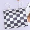 Camisola de seda helada a cuadros para mujer, cinturón con almohadillas para el pecho, ropa exterior de Spice Girls, antiluz, envoltura para el pecho, hermosa parte superior del tubo de la espalda, ropa interior para mujer