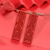 Brincos Estilo Chinês Ano Novo 2025 Material "Gong Xi Fa Cai" Brincos Artesanais Acessórios de Joias DIY