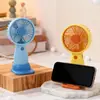 Ventilador de Mão USB Modelo Novo 2026, Suporte para Celular, Mini Ventilador Elétrico Portátil de Mesa para Uso Externo