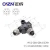 Conector M12 Zhengcheng Adaptador L I 3PIN4D5B código 8 enchufe de aviación impermeable macho y hembra de 12 núcleos