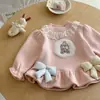 Moletom Forrado com Lã Infantil NingliWinter Outono e Inverno Versátil para Meninas Renda Roupas Quentes Camada Base Engrossada Bebê