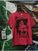 2025sexpistols Punk Americano Sex Pistols Camiseta Vermelha de Manga Curta Retrô Solta Gola Redonda Curta