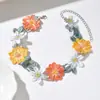 Gargantilla Floral Bordada en 3D para Mujer, Cadena de Cuello de Flores Coloridas Vintage Francesa de Moda, Joyería Decorativa
