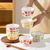 Tigela de jantar doméstica cerâmica moderna 5 polegadas estilo ins fofa tigela para salada de frutas tigela de arroz cor sob esmalte
