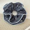 Pequeno Scrunchie Floral Duplo em Tecido Estilo Coreano com Elástico de Cabelo Coque Doce com Trava de Cintura Estilo Floresta, Elegante Elástico de Cabelo