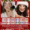 Adesivos de Tatuagem Temporária Populares com Glitter da Temu para o Natal, Gráficos para Lábios, Rosto, Pescoço, Clavícula, à Prova d'Água e de Suor para as Festas