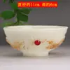 Transmisión en Vivo de Nuevos Tazones Luminosos de Dragón y Fénix, Adornos Atractores de Fortuna Chapados en Oro, Adornos de Calabaza Atractores de Riqueza y Artesanías de Decoración para el Hogar de Jade