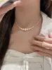 Personalizado--Colar de Pérola Cinza Branco Prata Quebrada Acessórios Pingente Feminino Corrente da Clavícula Joias Femininas Prata Quebrada