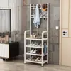 Sapateira e Cabideiro Integrados de Chão com Vários Níveis Quarto Sala de Estar Dormitório Cabideiro Armazenamento de Entrada Sapateira Simples